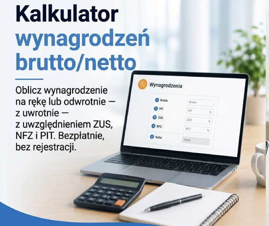 Kalkulator
wynagrodzeń brutto/netto